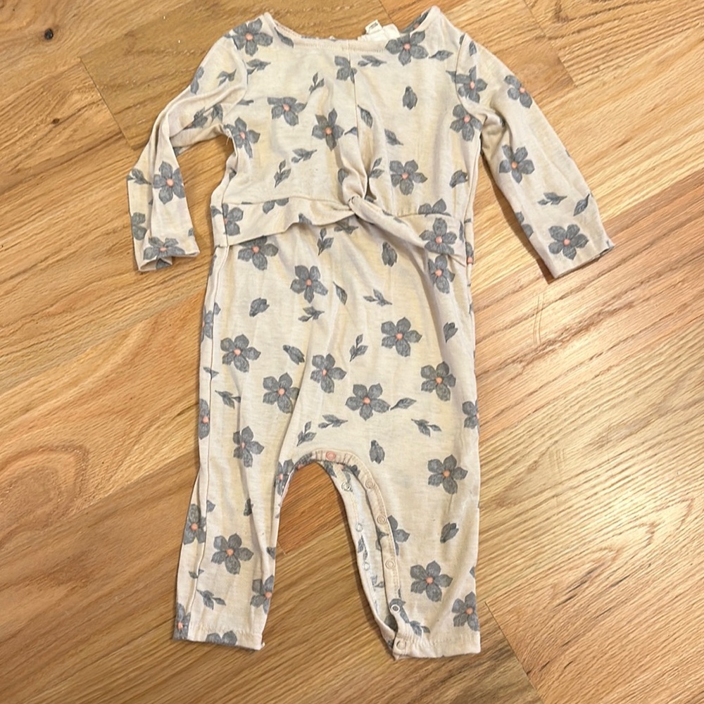 Jessica Simpson Floral Kids Pajamas - Cream and Gray
